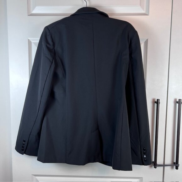 Quince Scuba Single Breasted Convertible Blazer Large Black Modern Workwear - Picture 7 of 9
